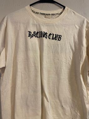Racing Club Kids Short Sleeve Tee - Cream with Black Logo